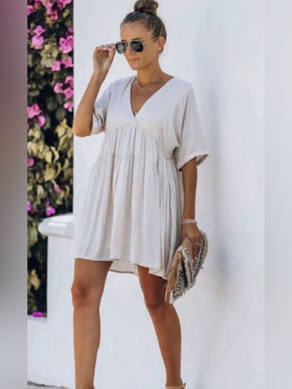 Mustard Seed| ‘Giddy’ Pocketed Babydoll Mini Dress